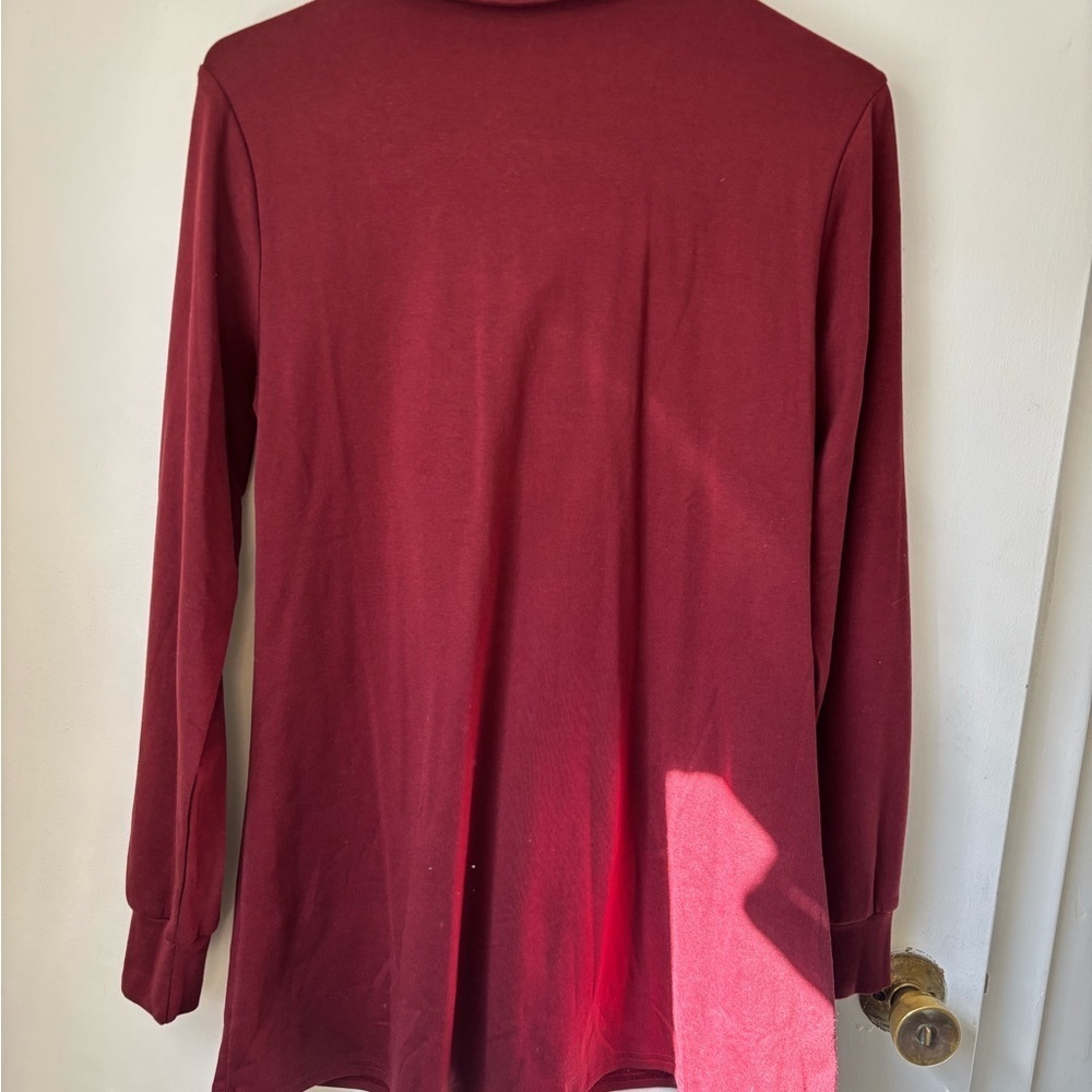 Burgundy Sailor Collar Tunic Blouse with Boxy Fit - Picture 2 of 2